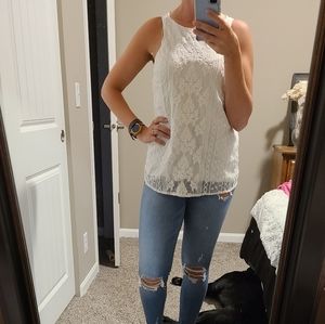 White lace tank